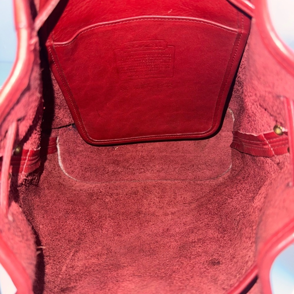 Coach 9952 Bucket Bag Women Red Vintage Leather Drawstring USA Made - Picture 3 of 14